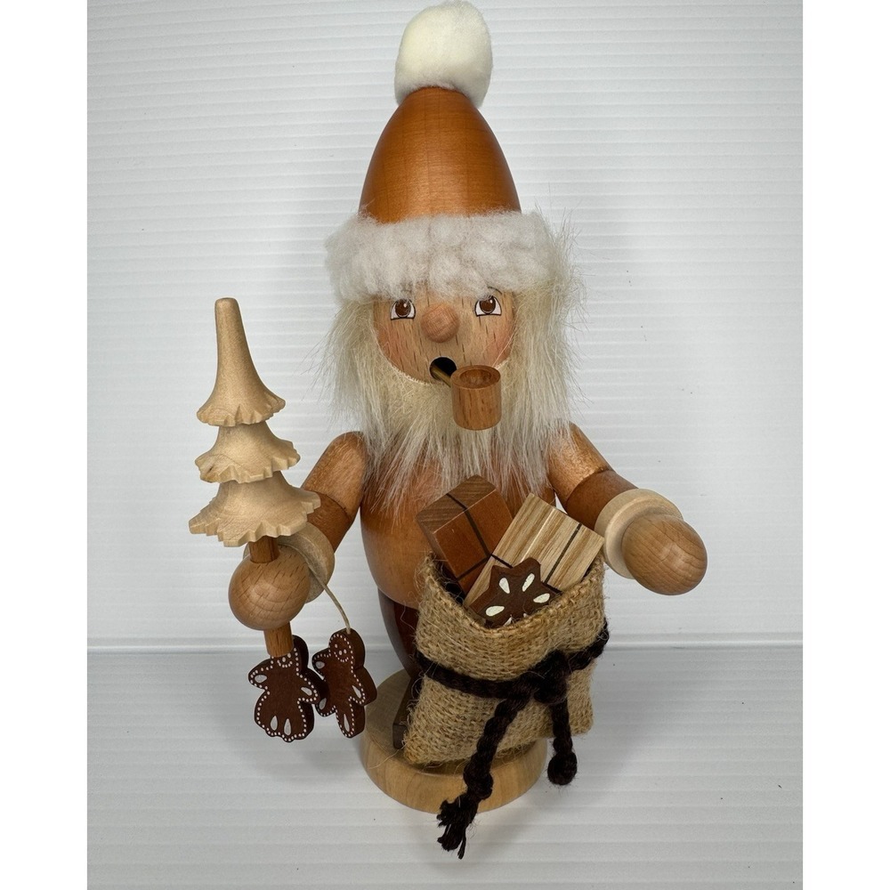 Vintage Christian Ulbricht Incense Burner Wooden Santa Smoker Christmas Decor